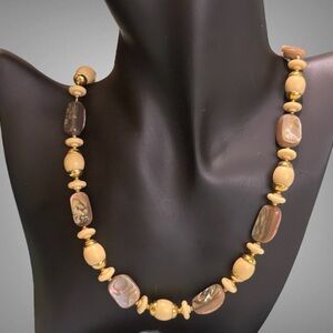 VINTAGE SANDRA DAVID ABALONE BEADED NECKLACE